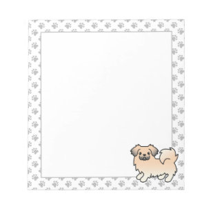 Cream Sable Tibetan Spaniel Cute Cartoon Dog Notepad