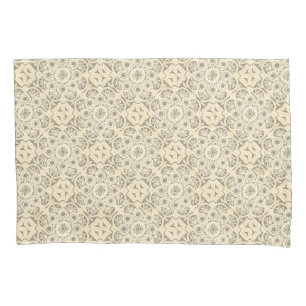  Cream & Sand Medallion Pillowcase