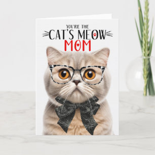 Cream Scottish Fold Cat for Mum on Mother's Day Holiday Card