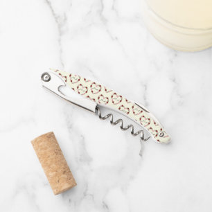 Cream screwcap with a red and rose heart corkscrew