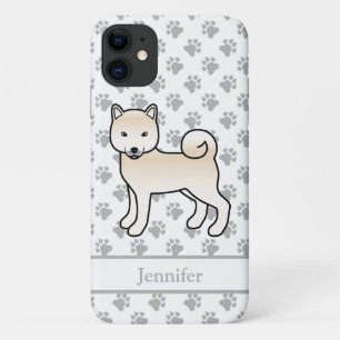 Cream Shiba Inu Cute Cartoon Dog & Name iPhone 11 Case