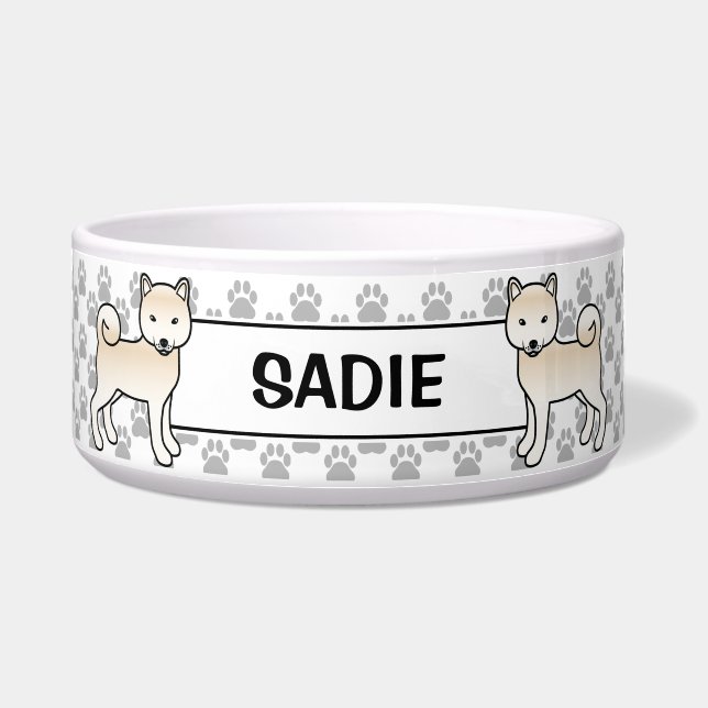 Cream Shiba Inu Cute Dog With Pet's Name (Front)