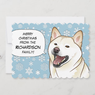 Cream Shiba Inu Merry Christmas Card