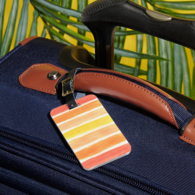 Cream Sickle Stripes  Luggage Tag (Front Insitu 1)