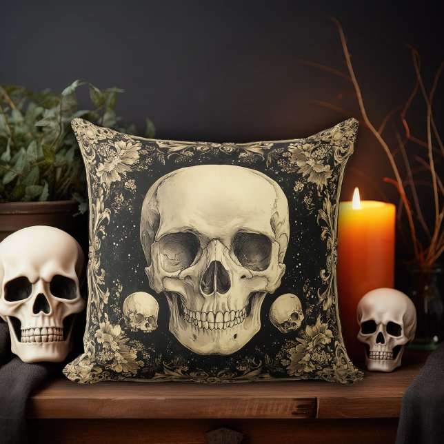 Cream Skull Design Cushion (Creator Uploaded)