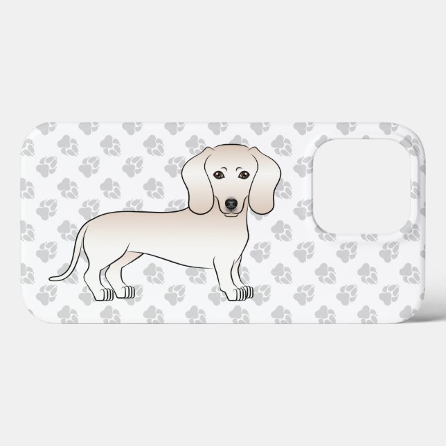 Cream Smooth Coat Dachshund Cartoon Dog With Paws Case-Mate iPhone Case (Back (Horizontal))