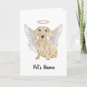 Cream Smooth Dachshund Sympathy Memorial Card