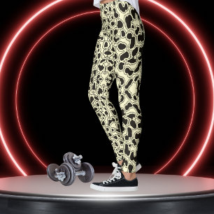 Cream Snow Leopard Safari Print Leggings