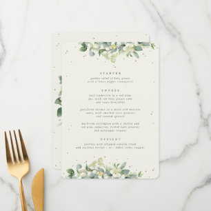 Cream Snowberry + Eucalyptus 3 Course Wedding Menu