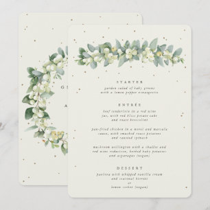 Cream Snowberry + Eucalyptus 3 Course Wedding Menu