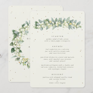 Cream Snowberry + Eucalyptus 3 Course Wedding Menu