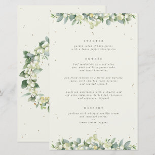 Cream Snowberry + Eucalyptus 3 Course Wedding Menu