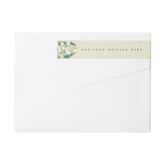 Cream Snowberry+Eucalyptus Christmas Classic Wrap Around Label (Back)