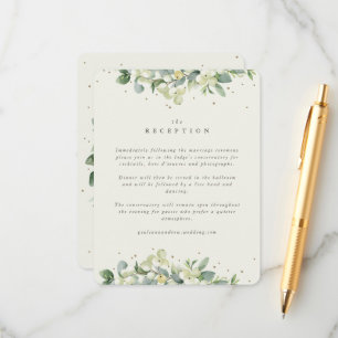 Cream Snowberry+Eucalyptus Edged Wedding Reception Enclosure Card