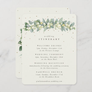 Cream Snowberry+Eucalyptus Garland Wedding Events Enclosure Card