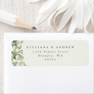 Cream Snowberry+Eucalyptus Return Address