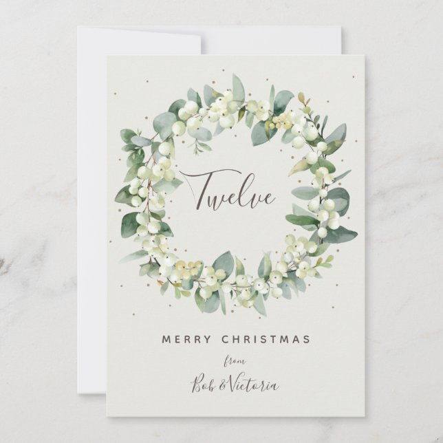 Cream Snowberry+Eucalyptus Table Number (Front)