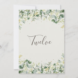 Cream Snowberry+Eucalyptus Table Number