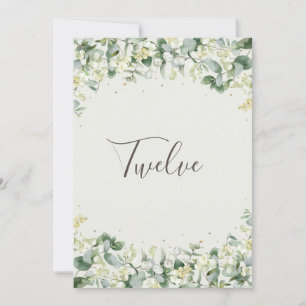 Cream Snowberry+Eucalyptus Table Number