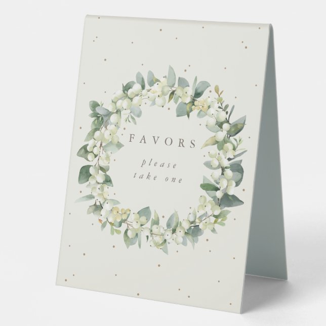 Cream Snowberry+Eucalyptus Wedding Favours (Front)