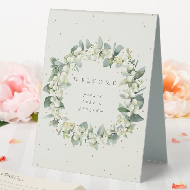 Cream Snowberry+Eucalyptus Wedding Program (In SItu (Wedding))