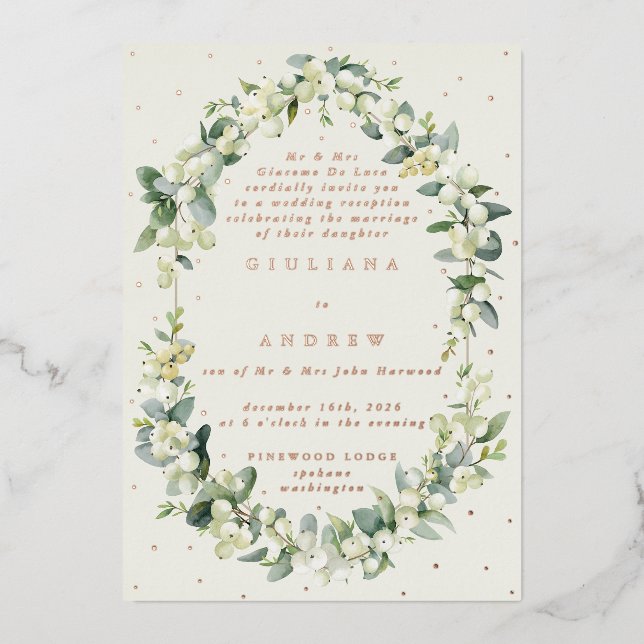 Cream Snowberry+Eucalyptus Wedding Reception Only (Front)