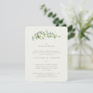 Cream Snowberry+Eucalyptus Wedding Rehearsal Enclosure Card