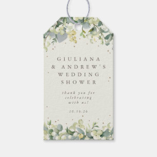 Cream Snowberry+Eucalyptus Wedding Shower Gift Tags