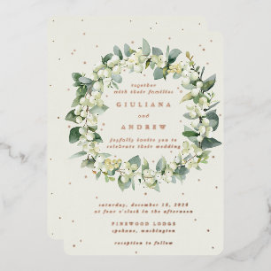 Cream Snowberry+Eucalyptus Wreath Winter Wedding