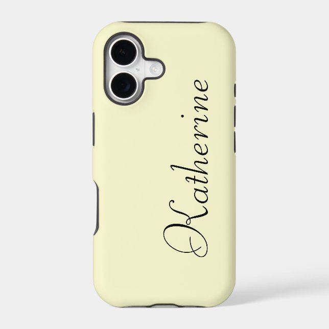 Cream Solid Colour | Minimalist Name (Back)