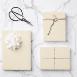 Cream Solid Colour Wrapping Paper Sheet
