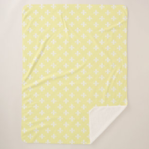 Cream Southern Cottage Fleur de Lys Sherpa Blanket