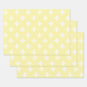 Cream Southern Cottage Fleur de Lys Wrapping Paper Sheet