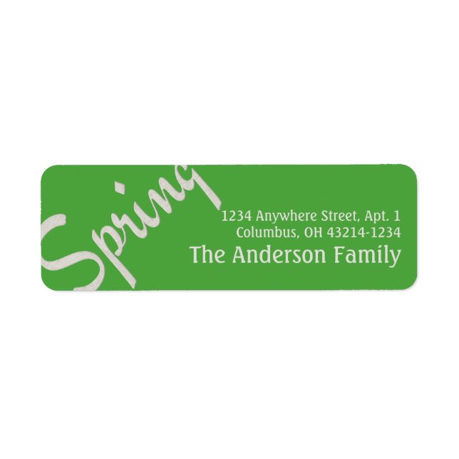 Cream Spring Word Art Return Address Labels (Front)