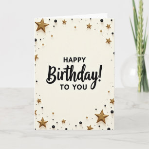 Cream Starry Birthday Card