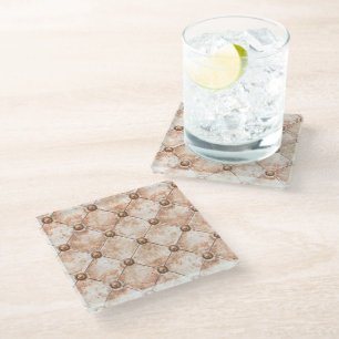 Cream Steampunk Glass Coaster