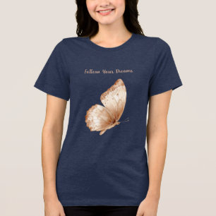 Cream Tan Boho Butterfly Tri-Blend Shirt