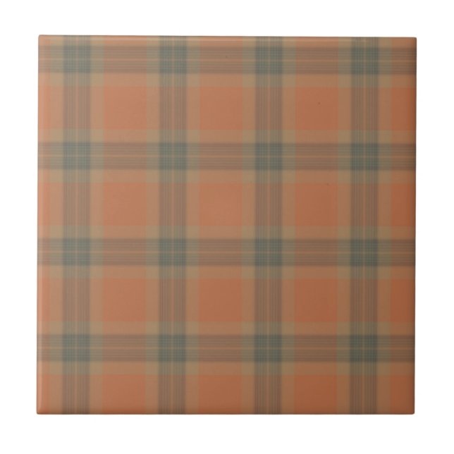 Cream Tartan Ceramic Tile (Front)