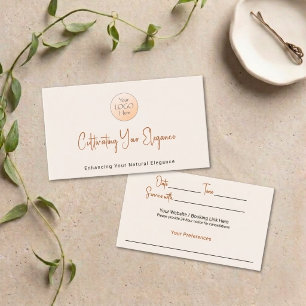Cream Terracotta Chic Hair Studio Appointment Business Card