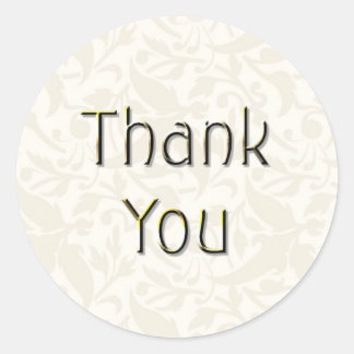 Cream Thank You Sticker-TY02 Classic Round Sticker