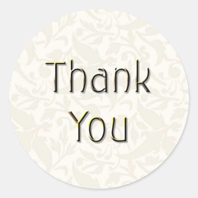 Cream Thank You Sticker-TY02 Classic Round Sticker (Front)