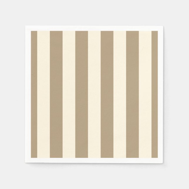 Cream Tofu Khaki Oyster Stripe Napkin (Front)