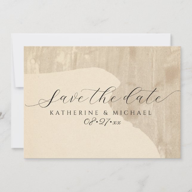 Cream tone Wedding Save The Date (Front)