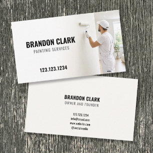 Cream Toned Painter at Work Photo Painting Business Card