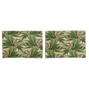 Cream Tropical Palm Pillowcase