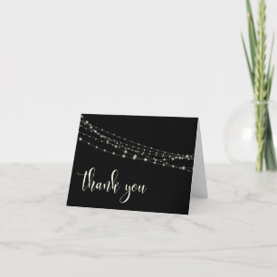 Cream Typography 30 Black Light String Thank You 1 Card