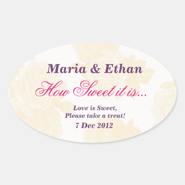 Cream Vintage Rose How Sweet it is Sticker (Front)