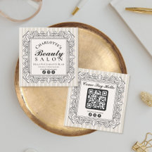 Cream Vintage Style Frame Salon Social Media