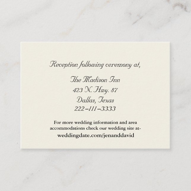 Cream Wedding enclosure cards (Front)