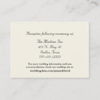 Cream Wedding enclosure cards